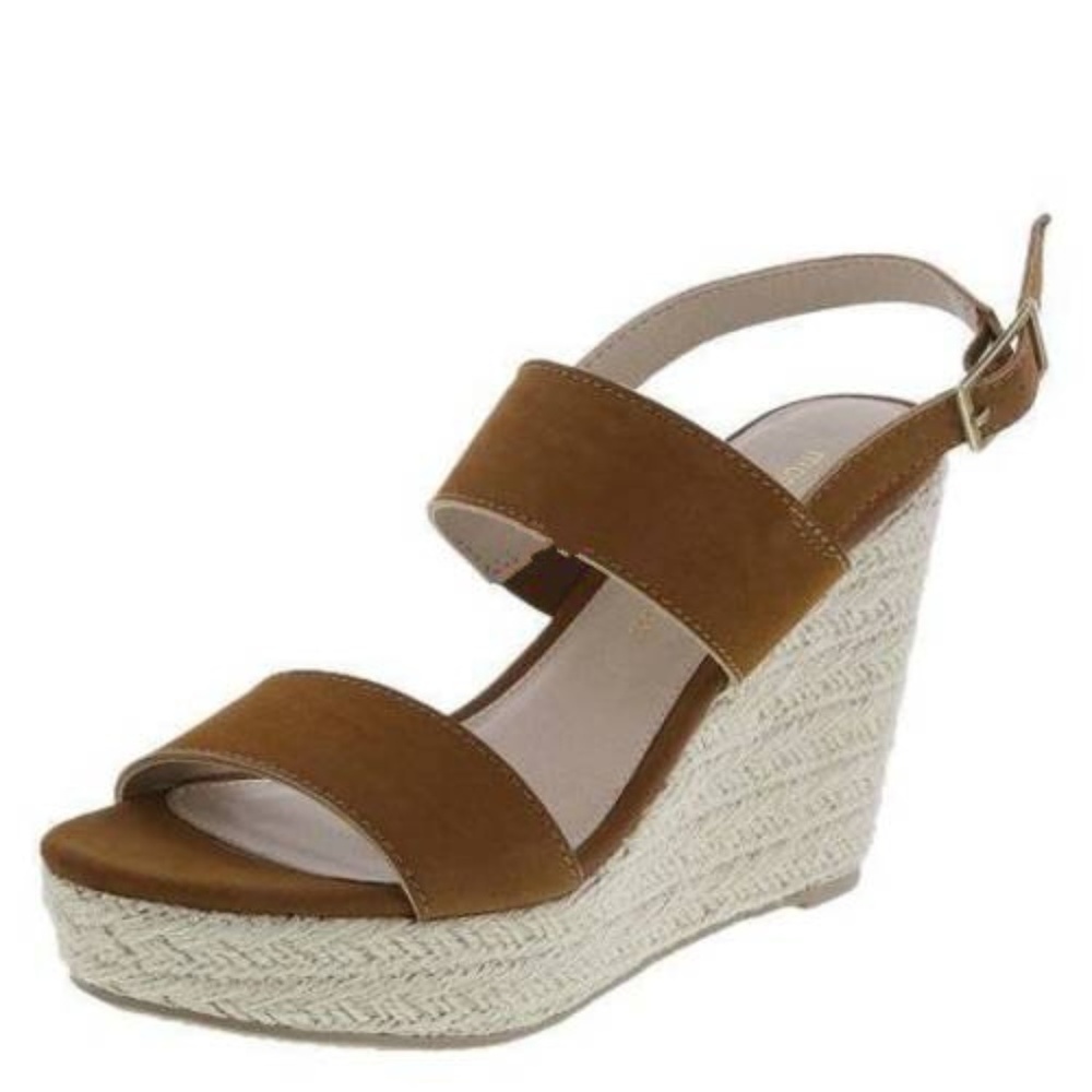 Womens Espadrille Wedge Sandals 12 Montego Bay Brown Whimsy Platform Fx Leather